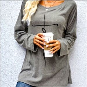 Oversized Faith long sleeve shirt
